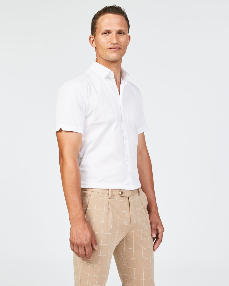 Werribee Short Sleeve Shirt, White, hi-res